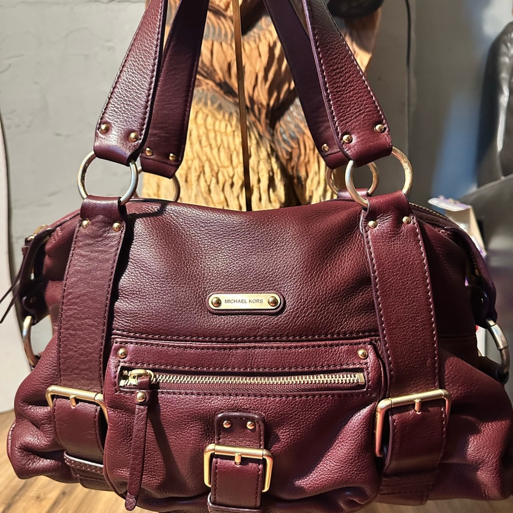 Michael Kors Merlot Leather Shoulder Bag